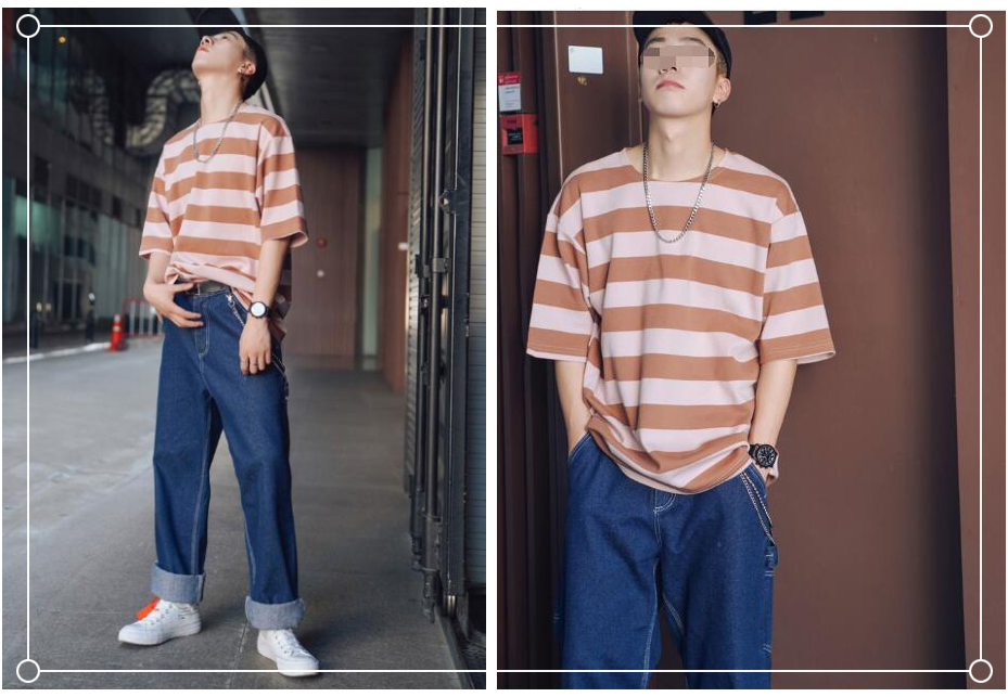 简单又出彩的男生条纹t恤搭配 彰显夏日年轻活力的气息