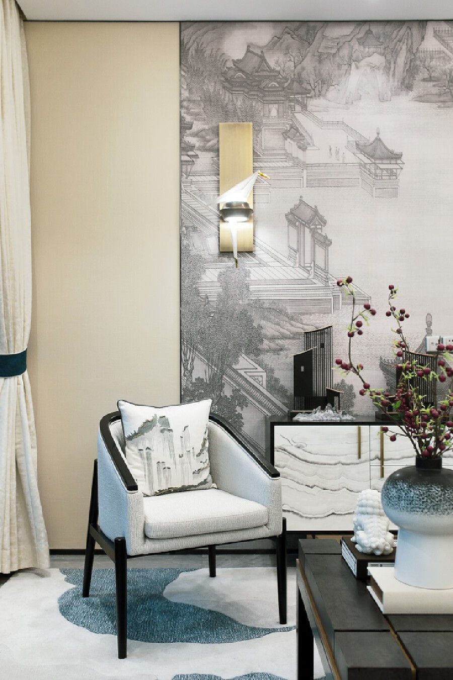 新中式样板房置身水墨画里的设计