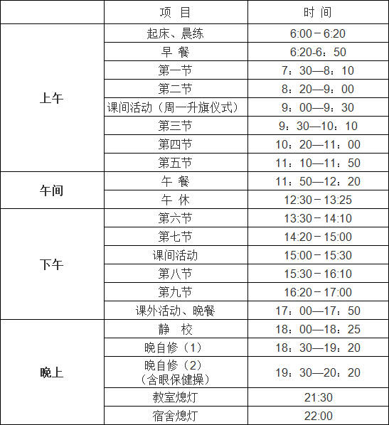 速看苏州重点高中新高一作息时间表课程表大全