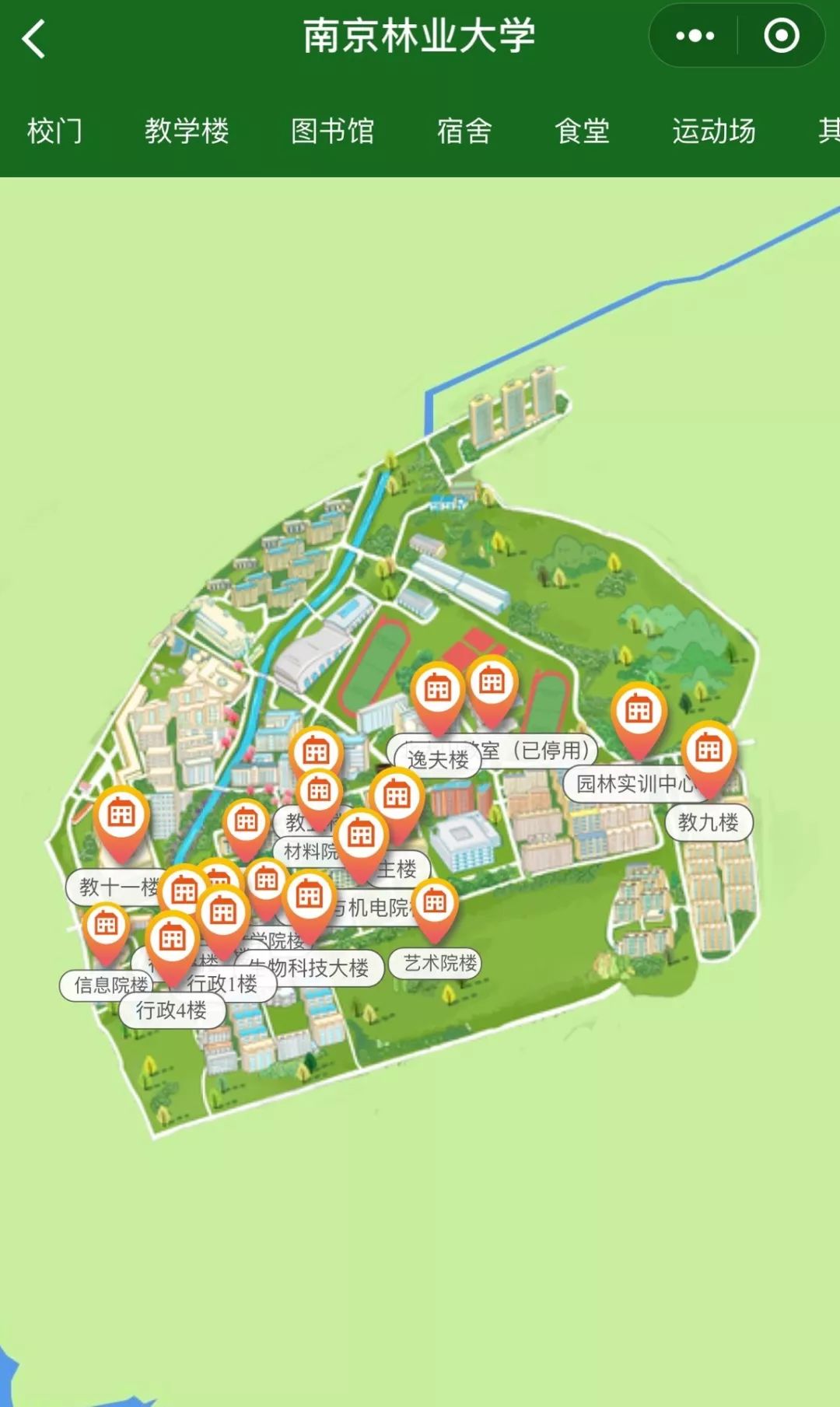南京林业大学手绘地图图片
