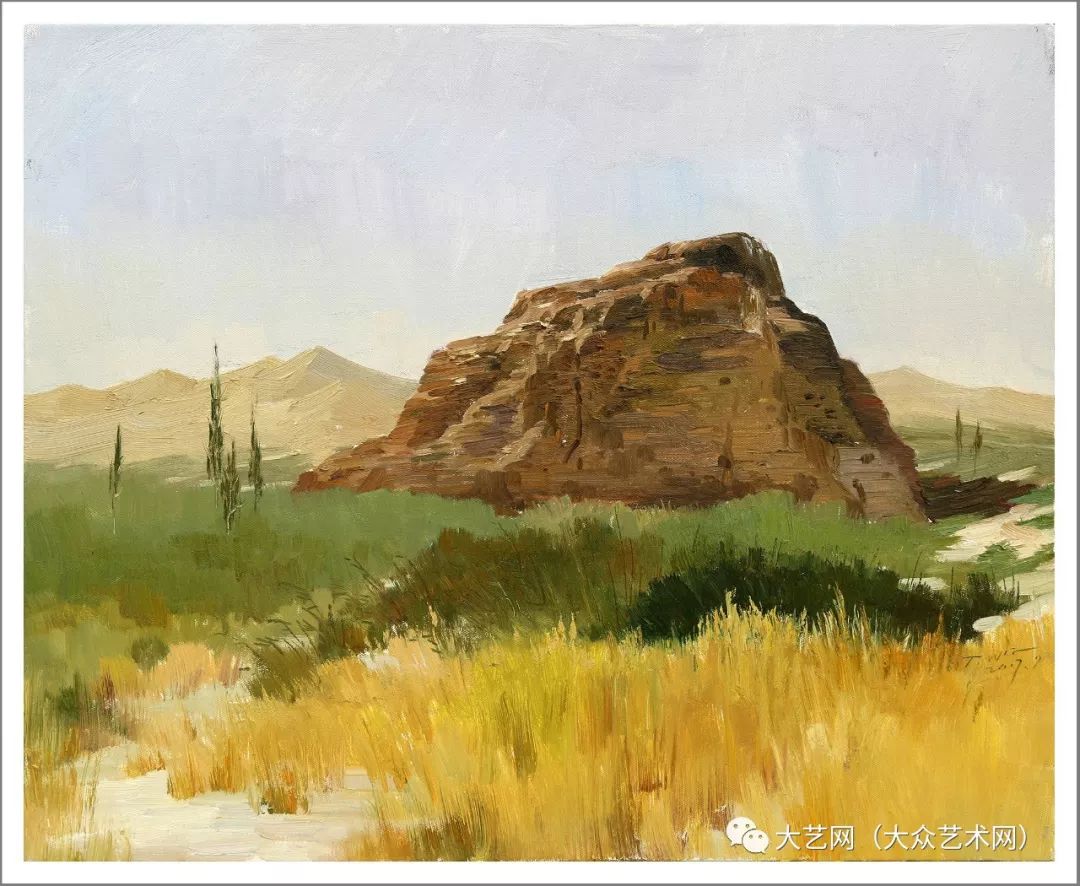 大众艺术网行走河西田卫戈河西走廊写生作品