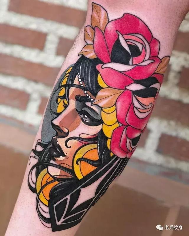 纹身素材newschool女郎