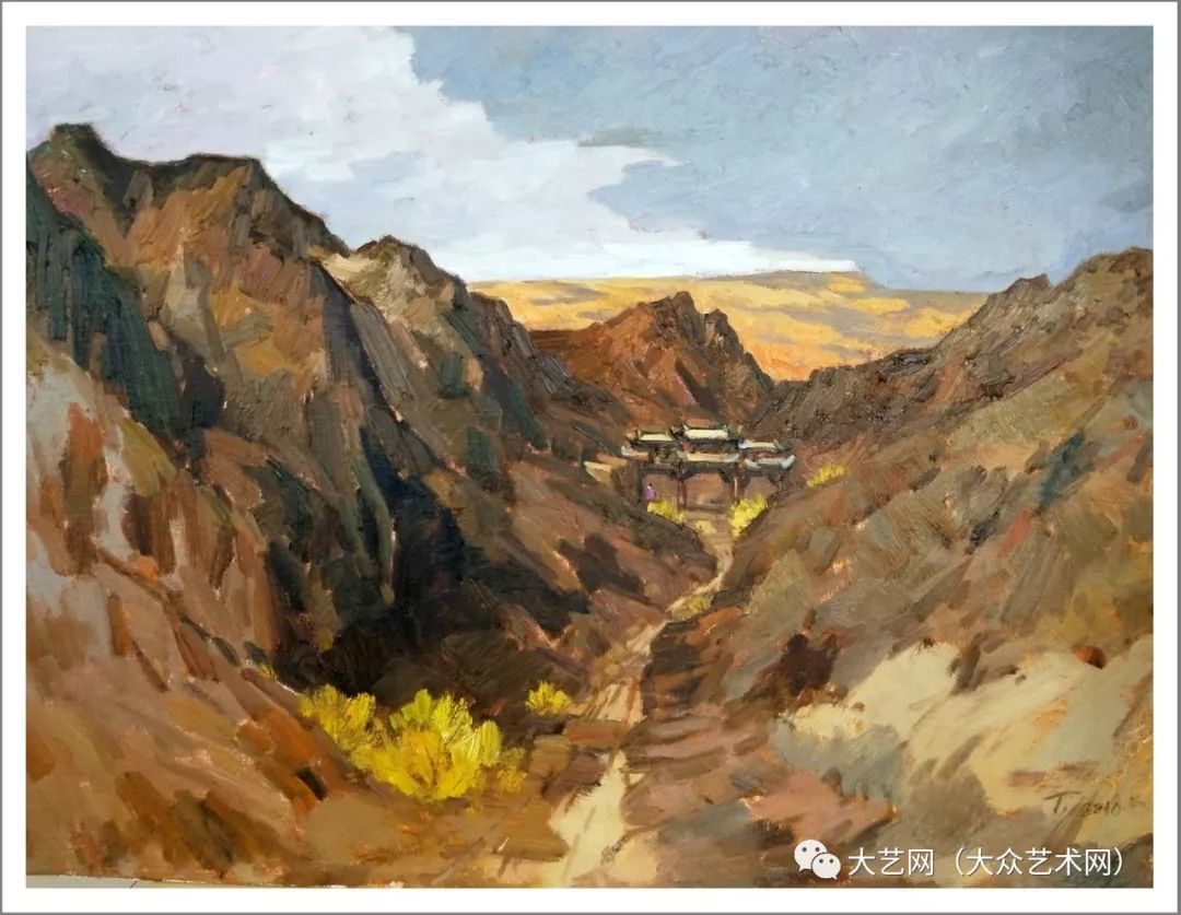 大众艺术网行走河西田卫戈河西走廊写生作品