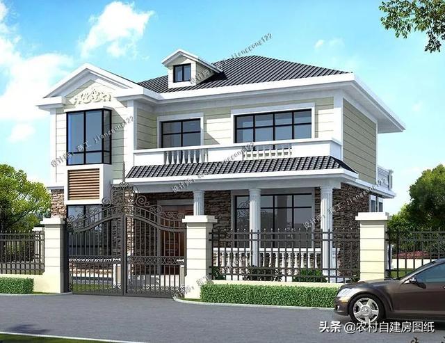 7款带院子的二层别墅庭院花池凉亭这才是适合中国农村的房子