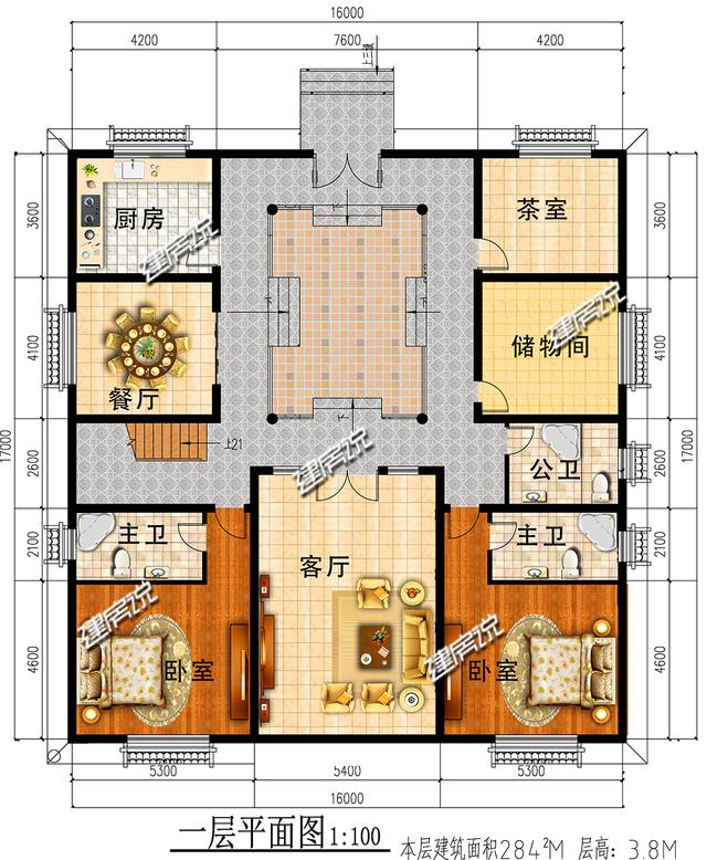 建房說農村別墅設計圖三層四合院