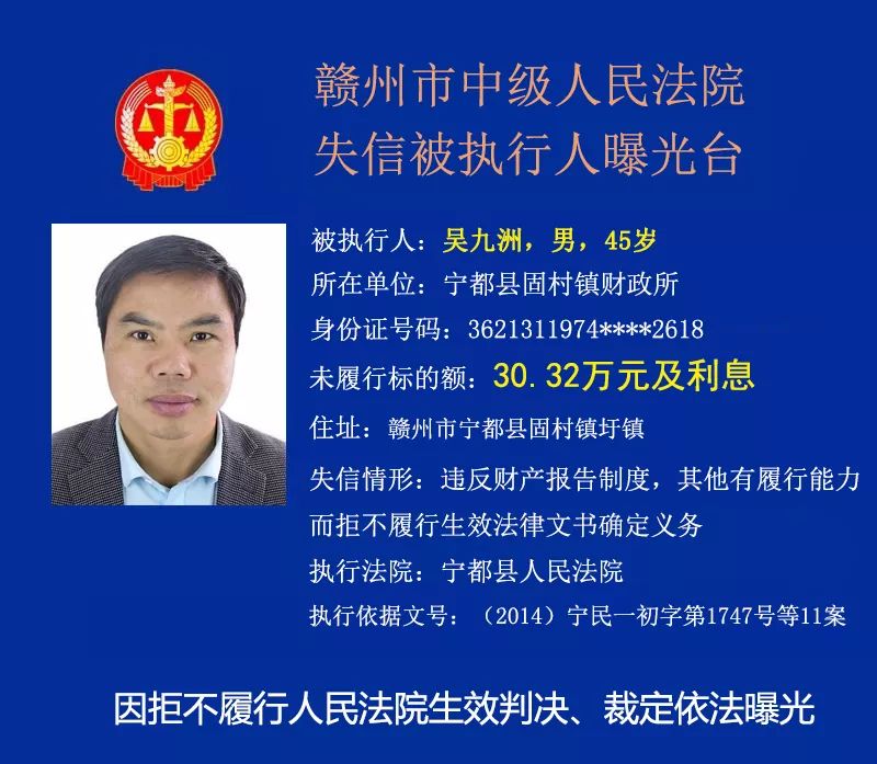 赣州又一批公职人员欠钱不还被曝光快看都有谁有你认识的吗