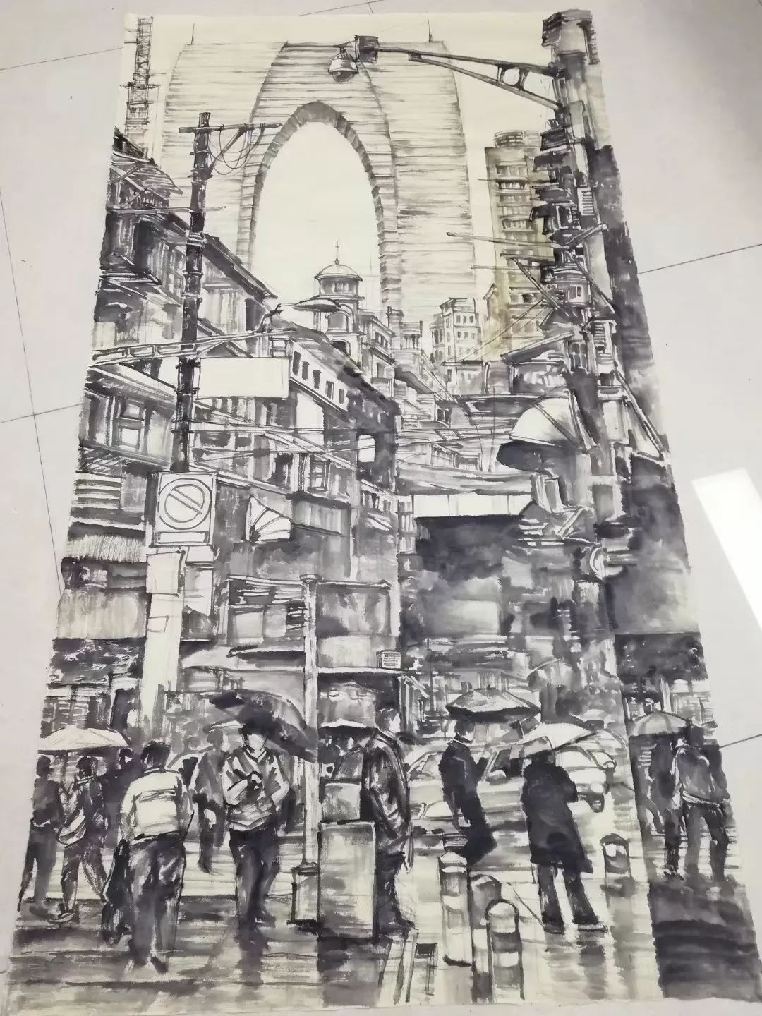 【名师│每天一作品】戴沈松国画作品《城市新象》欣赏!(0907)