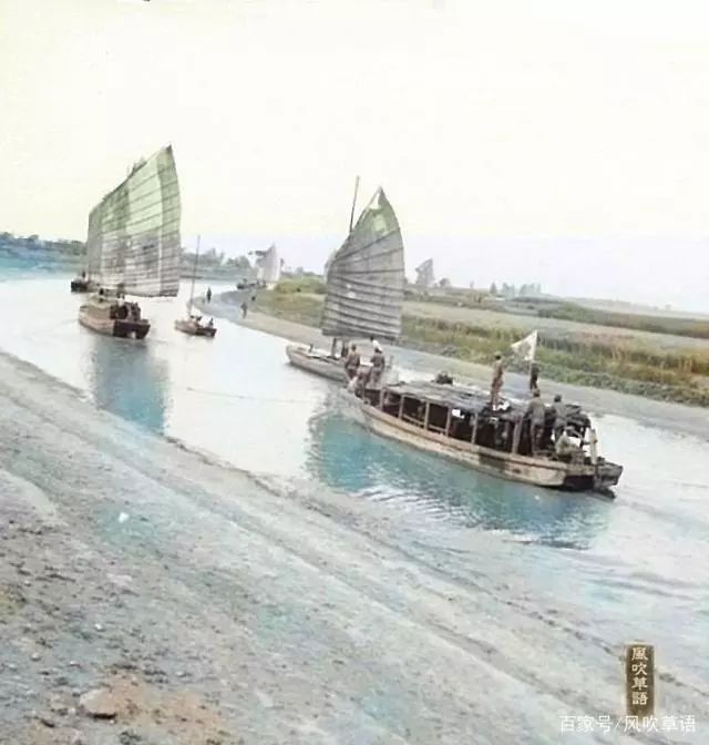 老照片1940年咱文安县境内的大清河风景