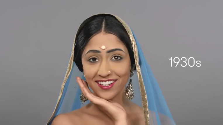 今天咱们就从印度100年妆容发型变化史,来看看印度100年来时尚潮流