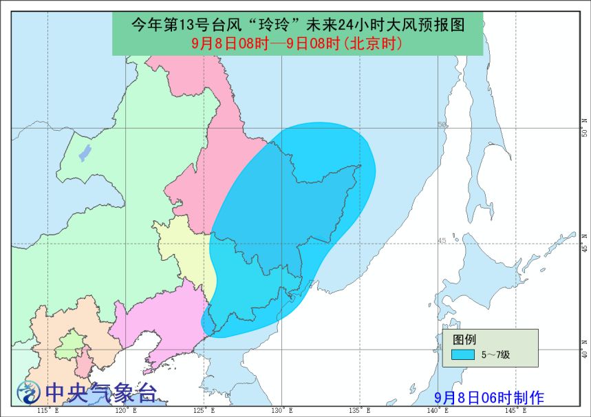 還有一些尾部雲系 預計未來6小時 長春東部,遼源東部,吉林,通化, 白山