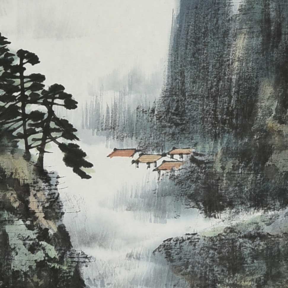 每日一画 |《白云生处有人家》_杜牧