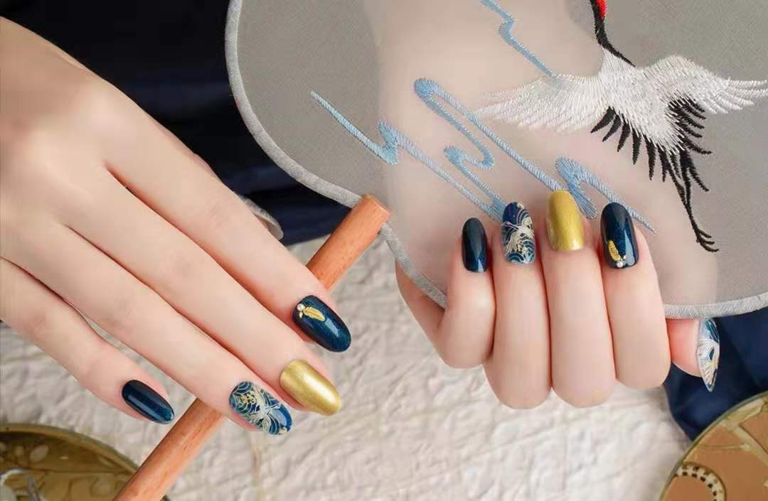 古风仙气超有韵味美甲超显白精致的哦适合宴会和新娘的美甲