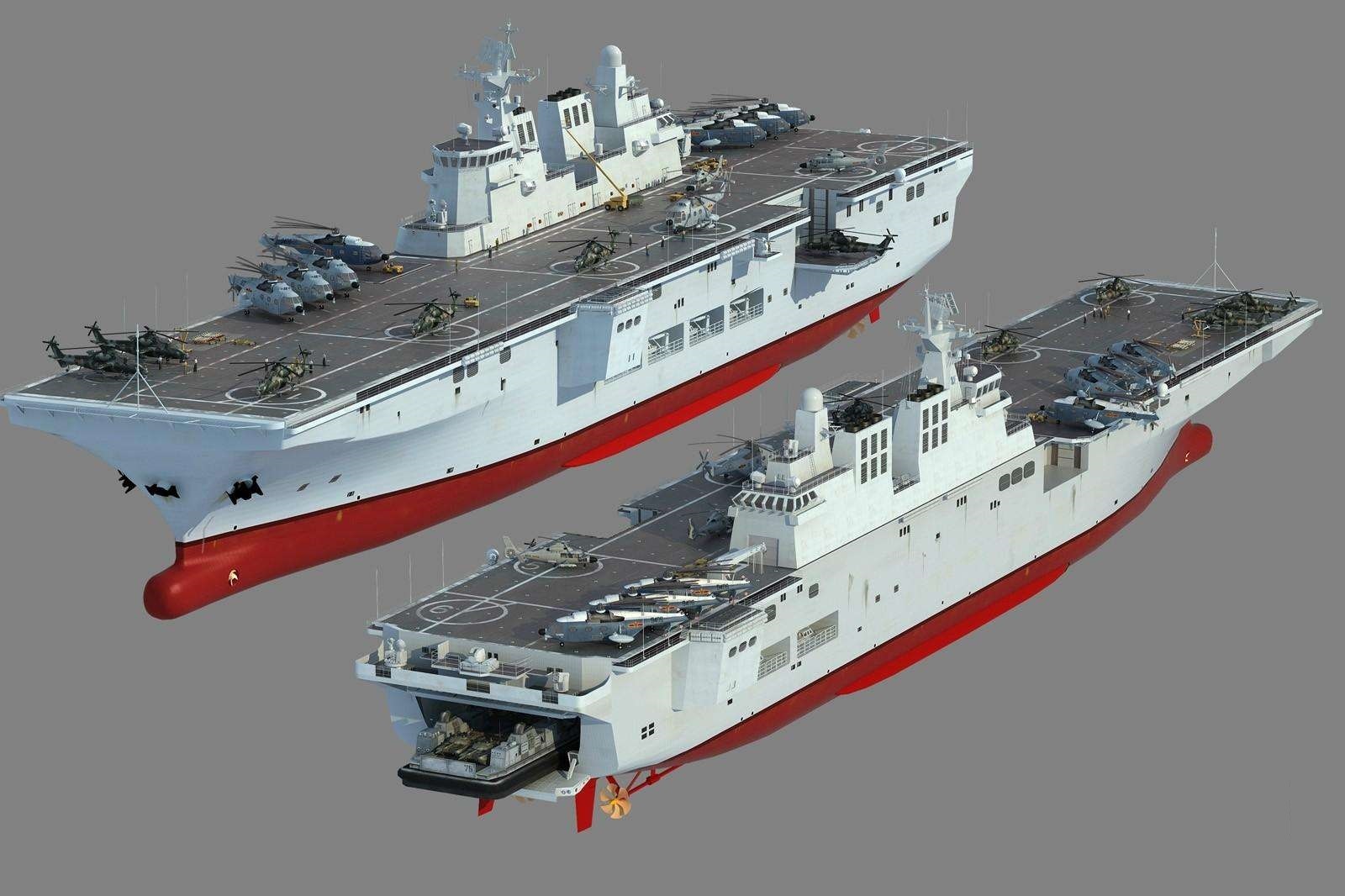 075型两栖攻击舰进展系列三，安装船电和动力，第2艘已动工_手机搜狐网