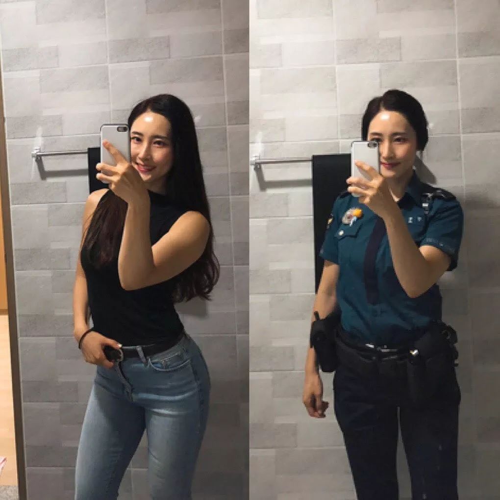 韩国美女警察金瑞熙 靠高颜值和健美身材走红