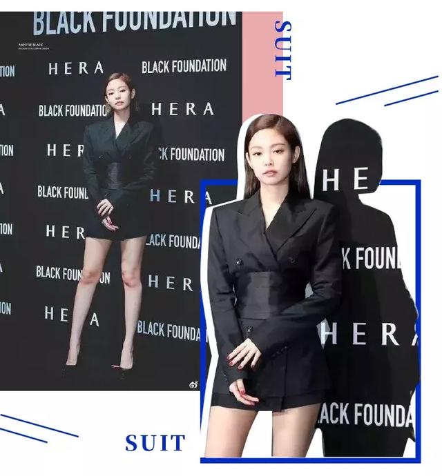 看jennie all back造型,沒有任何多餘修飾,僅憑腰部的亮面寬腰帶強調