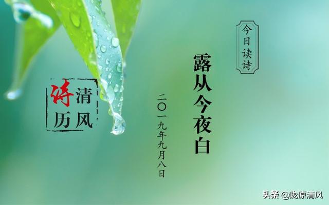 清风诗历今日读诗露从今夜白