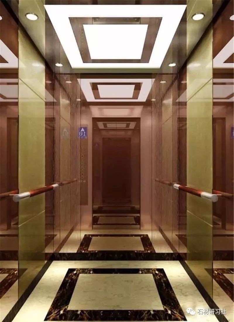 电梯内的大理石拼花,惊艳了时光穿梭道_地板