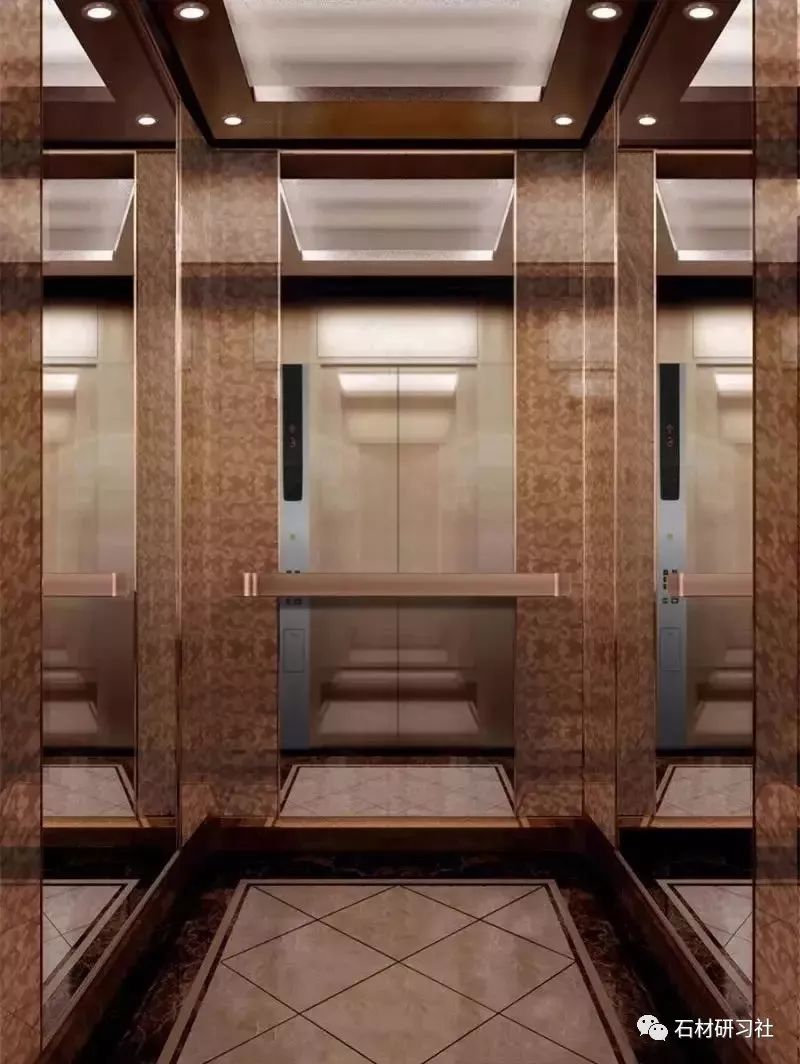 电梯内的大理石拼花惊艳了时光穿梭道