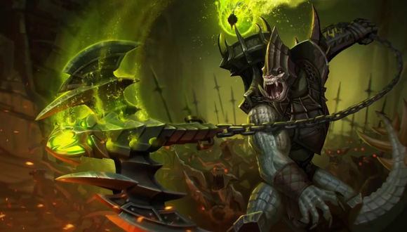 鱼人费恩凭借明显高壮于其他英雄的身体优势,做内线当个篮板王很不错.