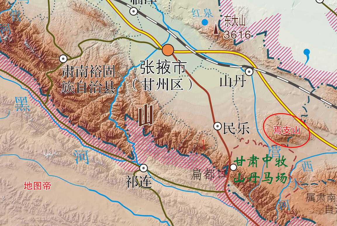 焉支山地理位置图图片