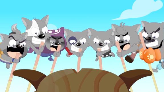 灰太狼率领群狼大举进攻羊村利用杠杆原理攻城被羊群击退