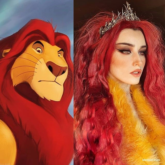 狮子王化妆女人图片