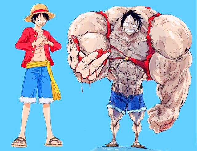 原创当经典动漫角色健身后皮卡丘变壮汉路飞却让人吓一跳