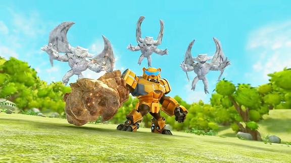 石甲熊用土灵之力控制石像怪打跑三名暗灵卫这下长脸啦