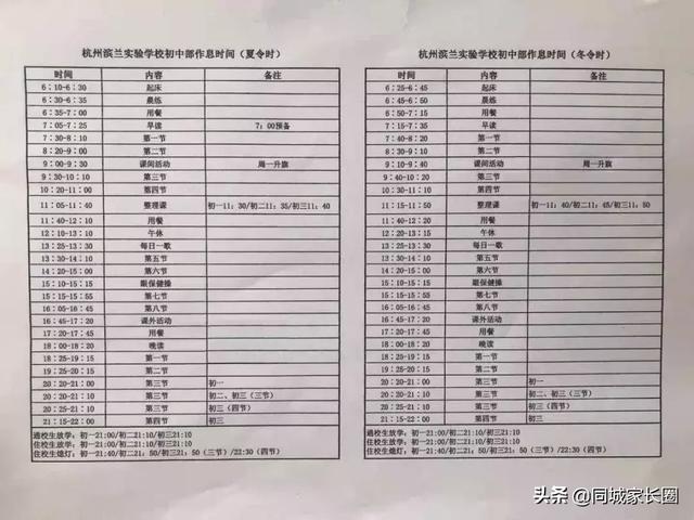 019杭州部分小學作息時間表出爐,揭秘各學校課程安排"