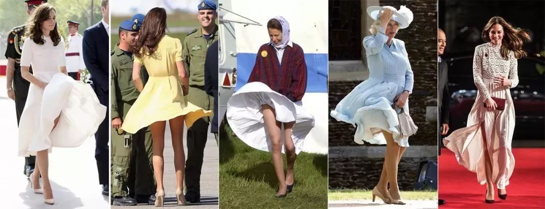 围观伊万卡的裙子被掀翻了