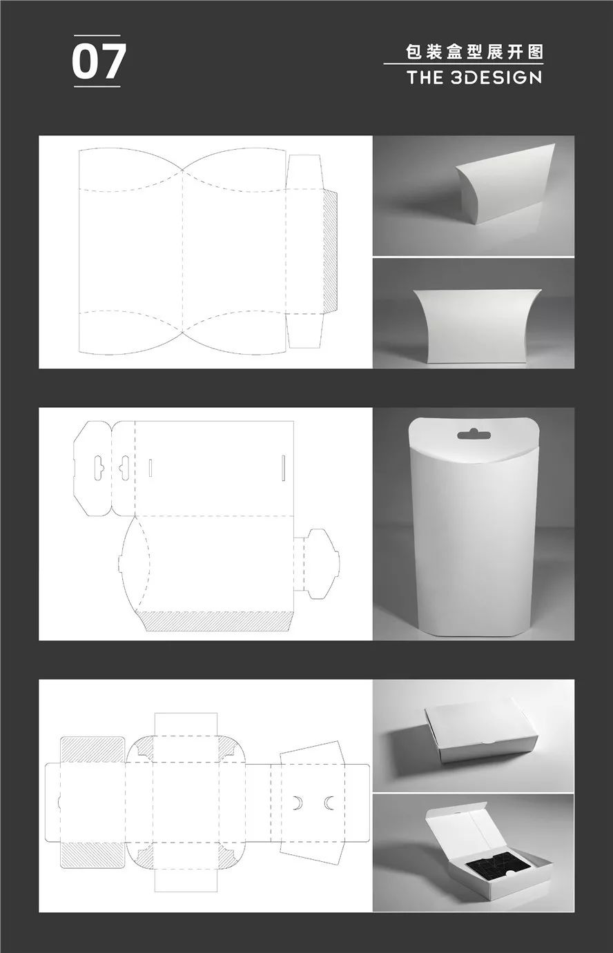 一组实用的包装盒型展开图