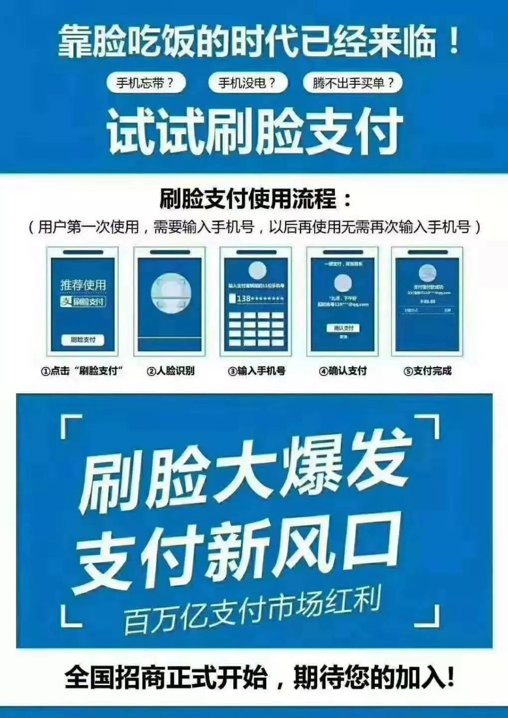 同时,微信刷脸支付也加快了其在全国的落地.