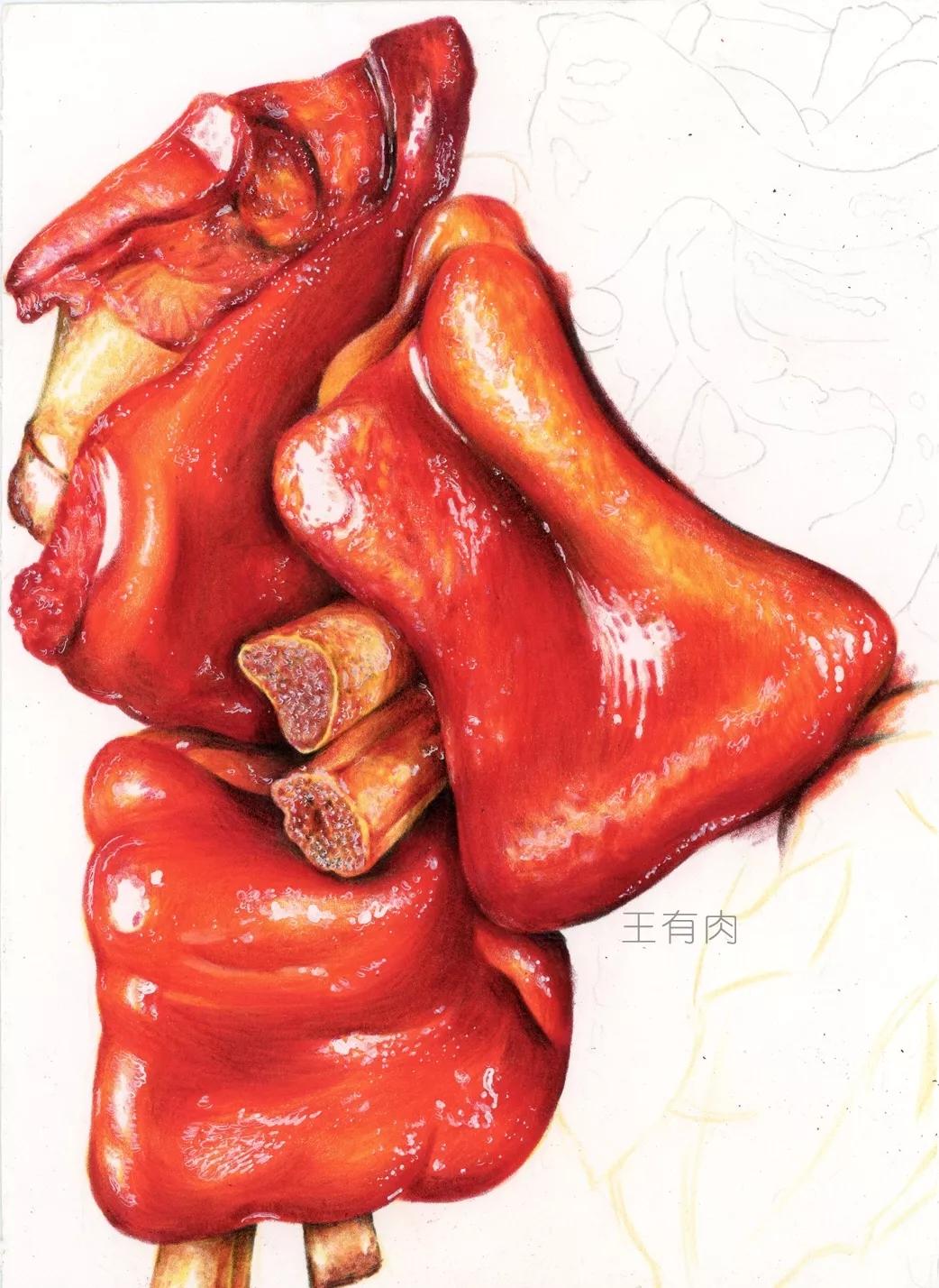 彩铅画猪蹄实用教程赶紧收藏学起来