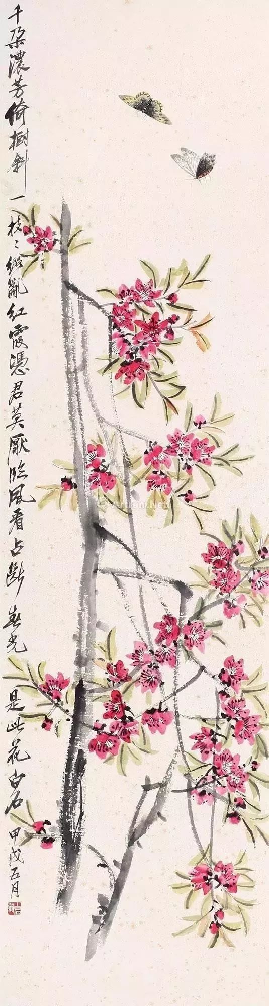《桃花蝴蝶》齐白石