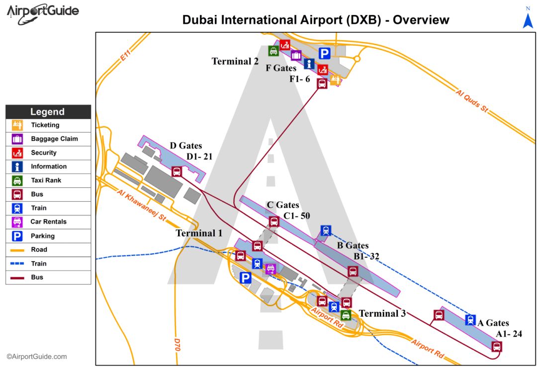 迪拜国际机场平面图图片