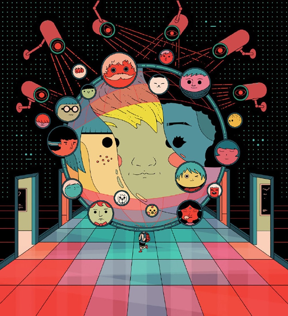 跳动的色彩不可思议的拼贴插画太有意思了