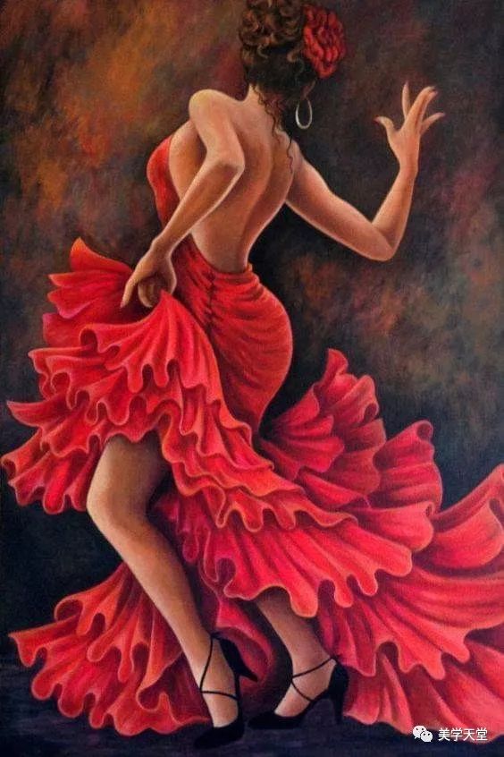 舞蹈油画,热烈奔放_华尔兹