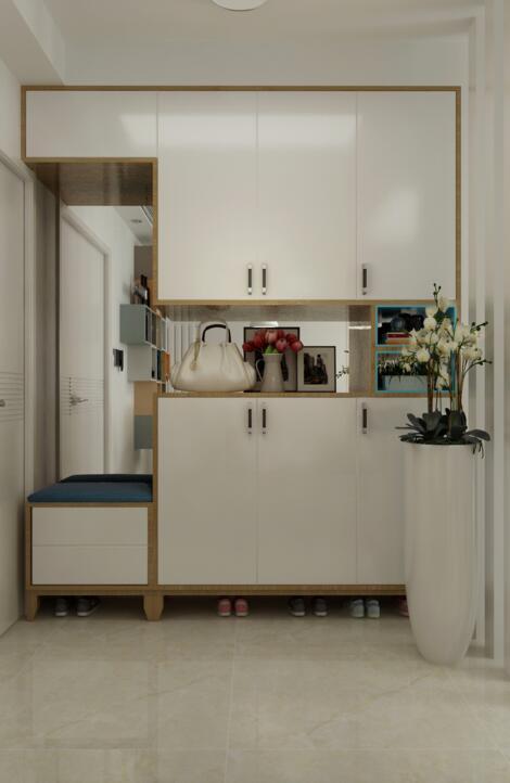 玄关鞋柜还是做到顶吧既大气又实用能有更多收纳空间