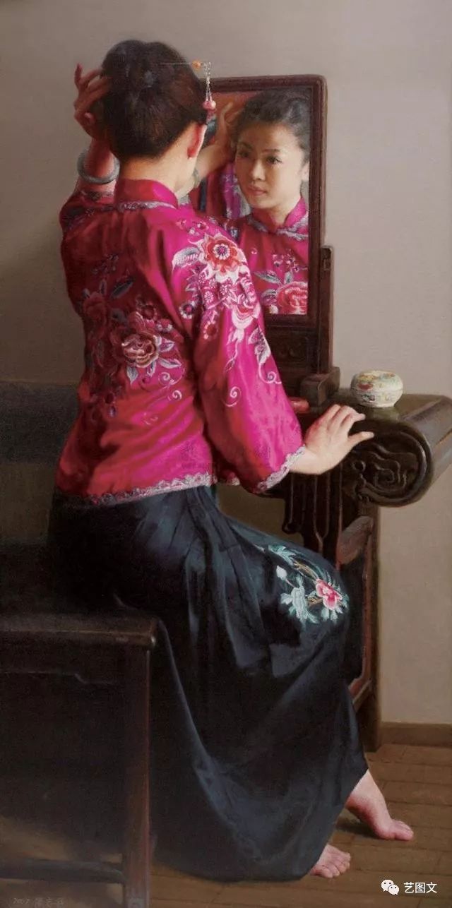 原央美教师侯志民油画中的少女