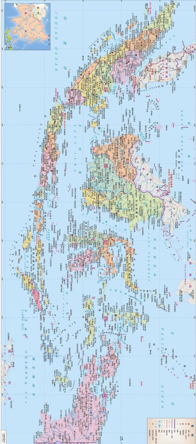 印度尼西亚地形图图片