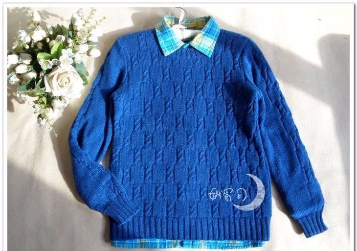 两款帅气的男士毛衣编织款式和花样,有织法教程