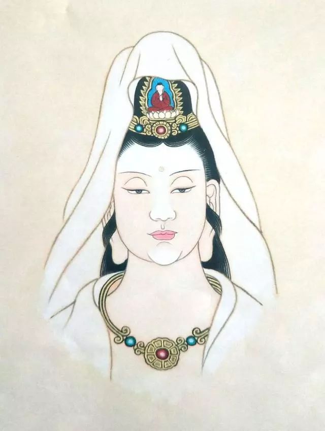 国画技法工笔观世音菩萨基础画法步骤详解