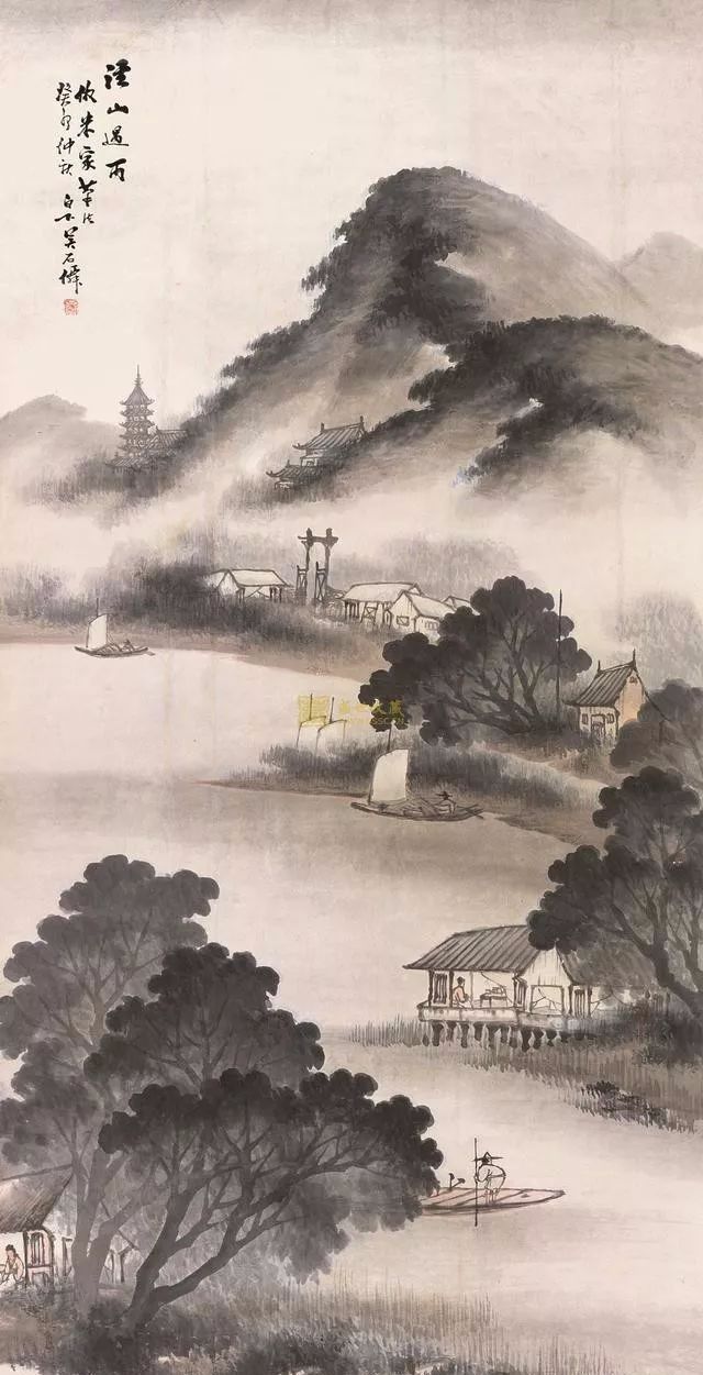 泼墨道人画画烟雨楼台淋漓酣畅