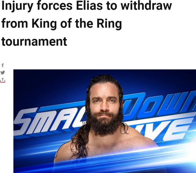 突发:wwe伊莱亚斯因伤退出擂台之王半决赛