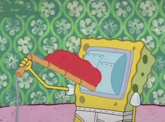 海绵宝宝其实是个相当爱干净的人物,面对自己邋里邋遢的朋友派大星