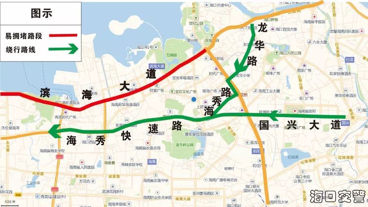 海口快速路出口线路图图片