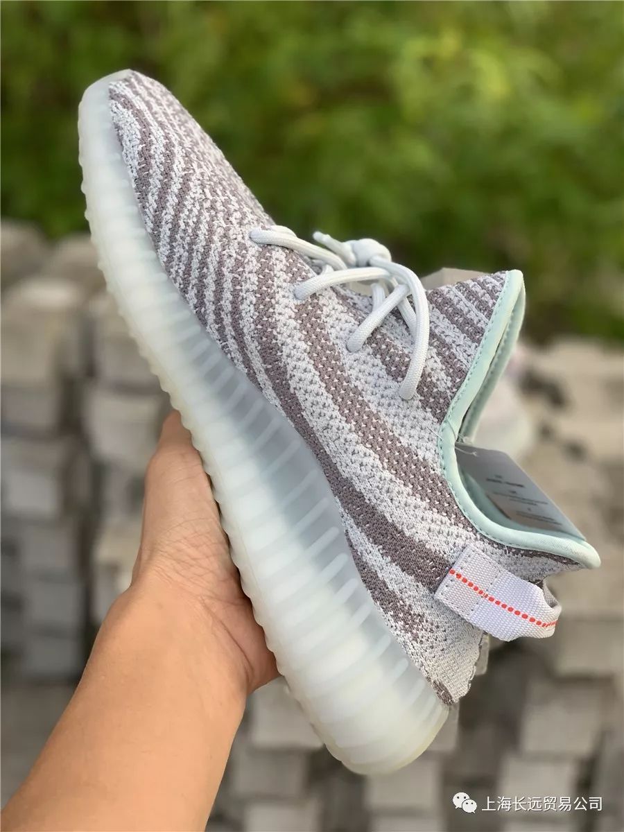 冰蓝斑马adidas yeezy boost 350 v2 blue tint