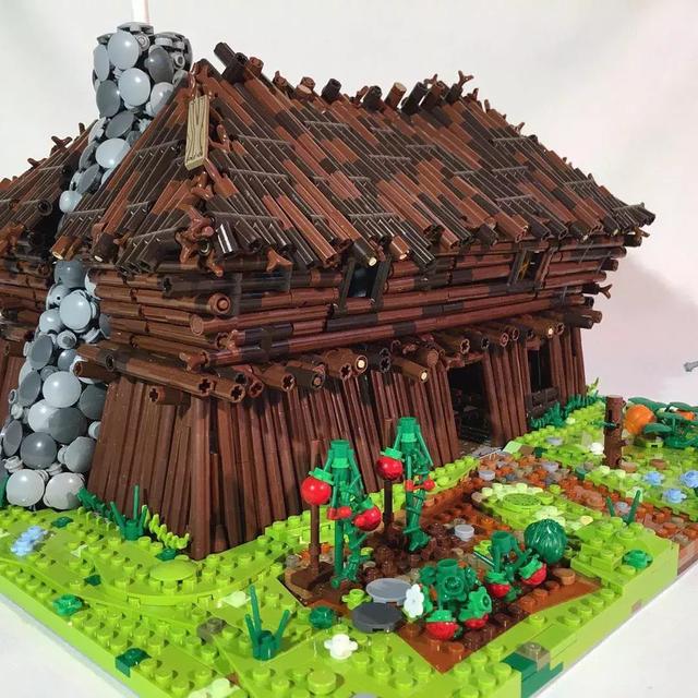 创意满分 lego乐高moc作品欣赏恐龙小木屋猎人 满满画面感_alego
