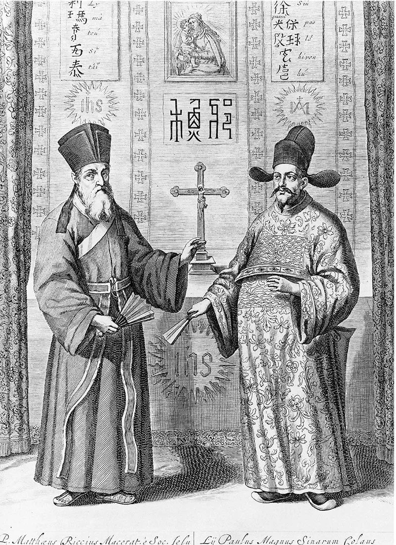 《利玛窦与徐光启肖像》现藏于美国加利福尼亚大学在讲到宫廷画家时