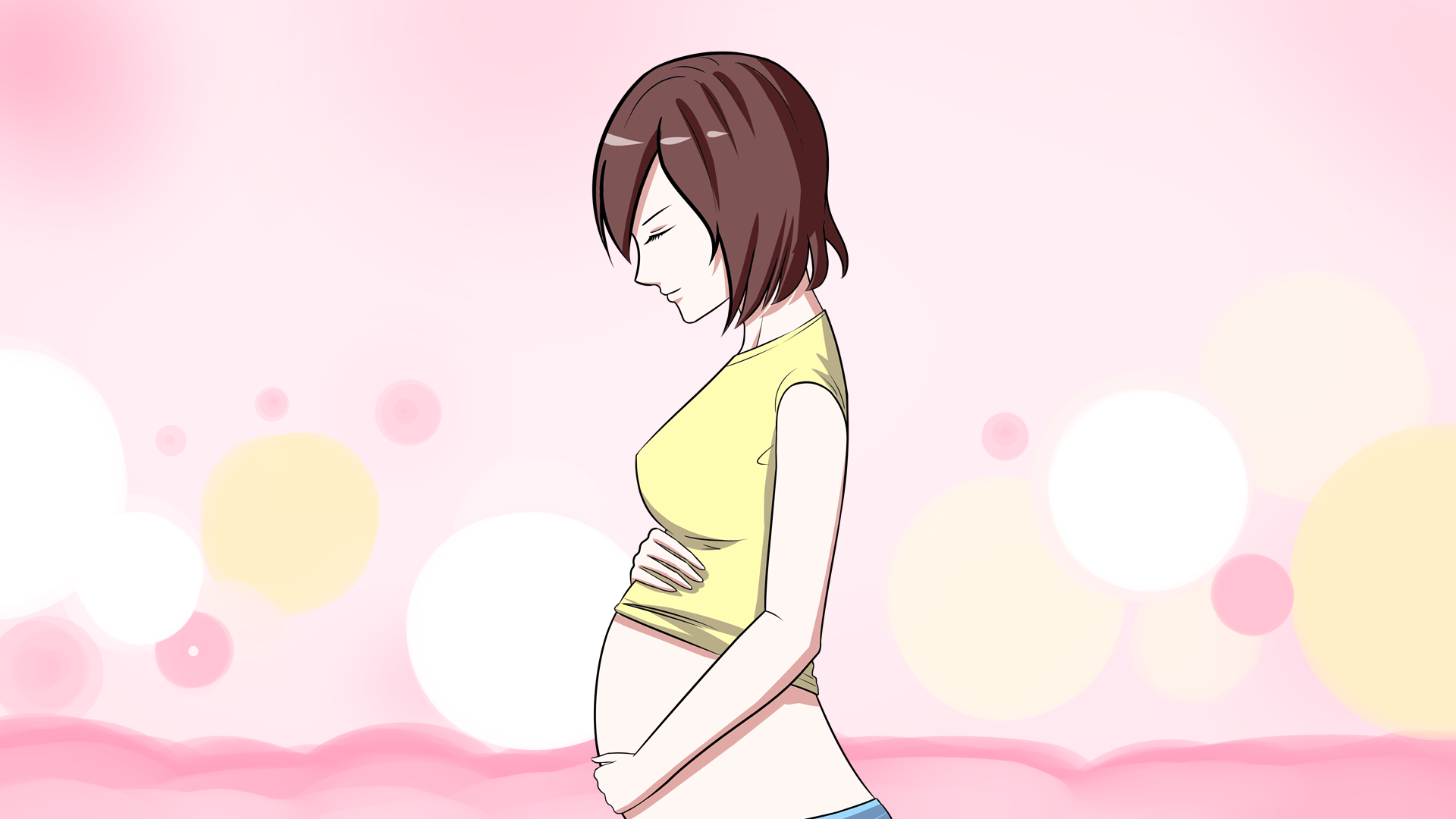 怀孕漫画人物肚子图片